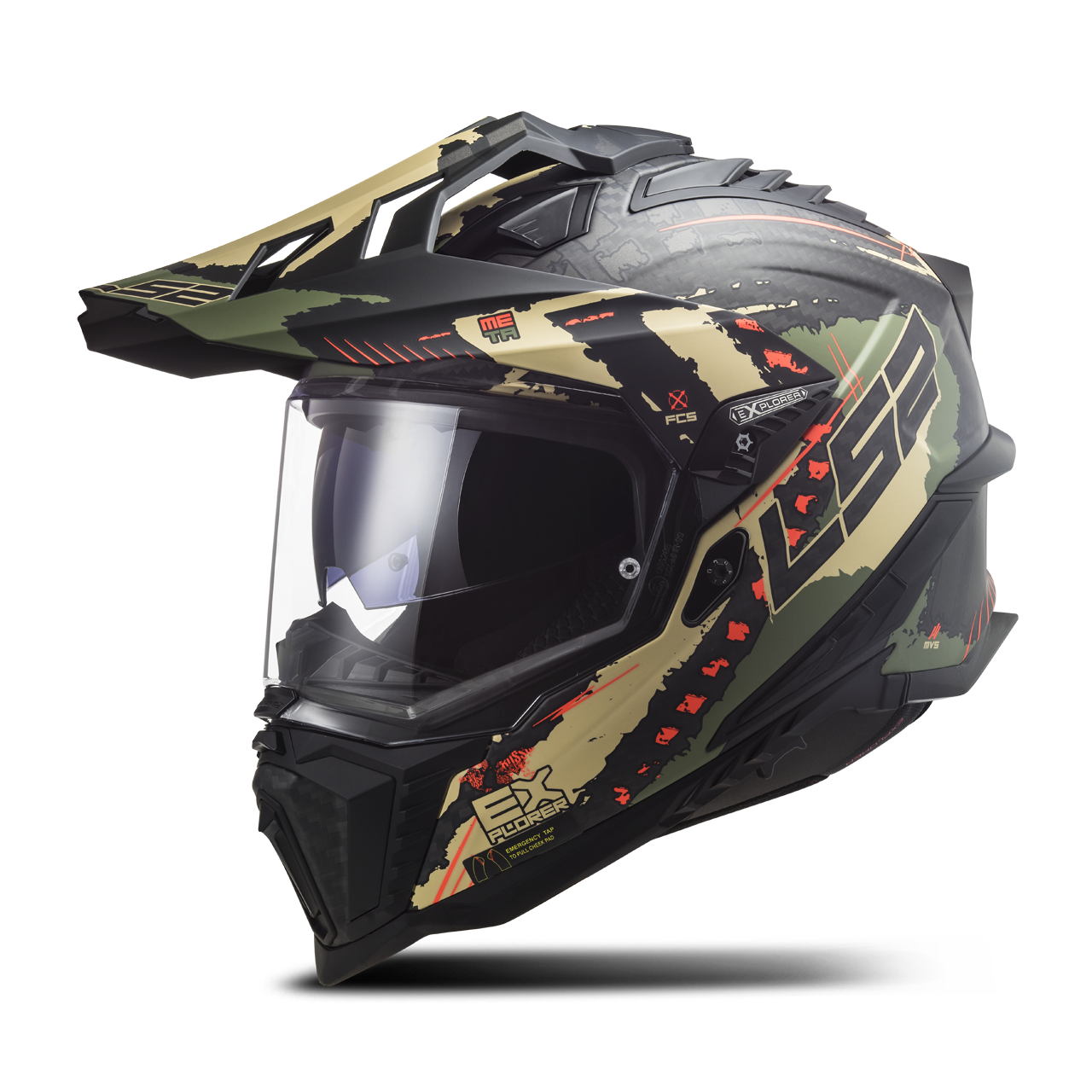 LS2 Casco Adventure  MX701 C EXPLORER Extend Verde Militar Mate