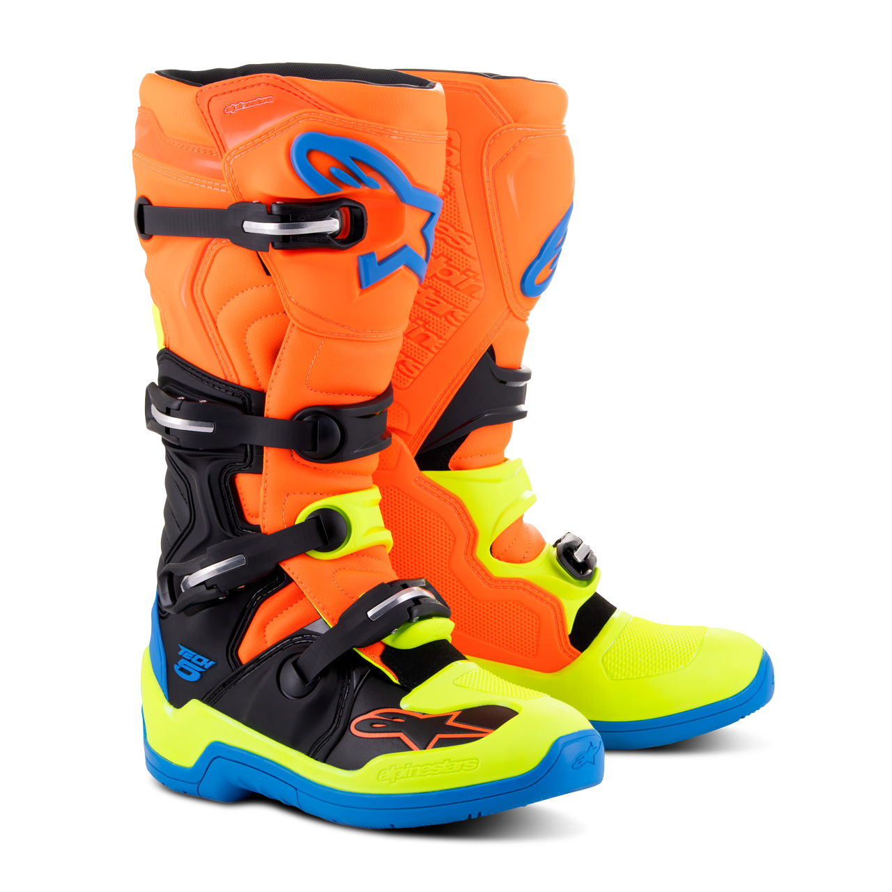 Alpinestars Botas de Cross  Tech 5 Naranja-Azul Esmaltado-Amarillo Fluo