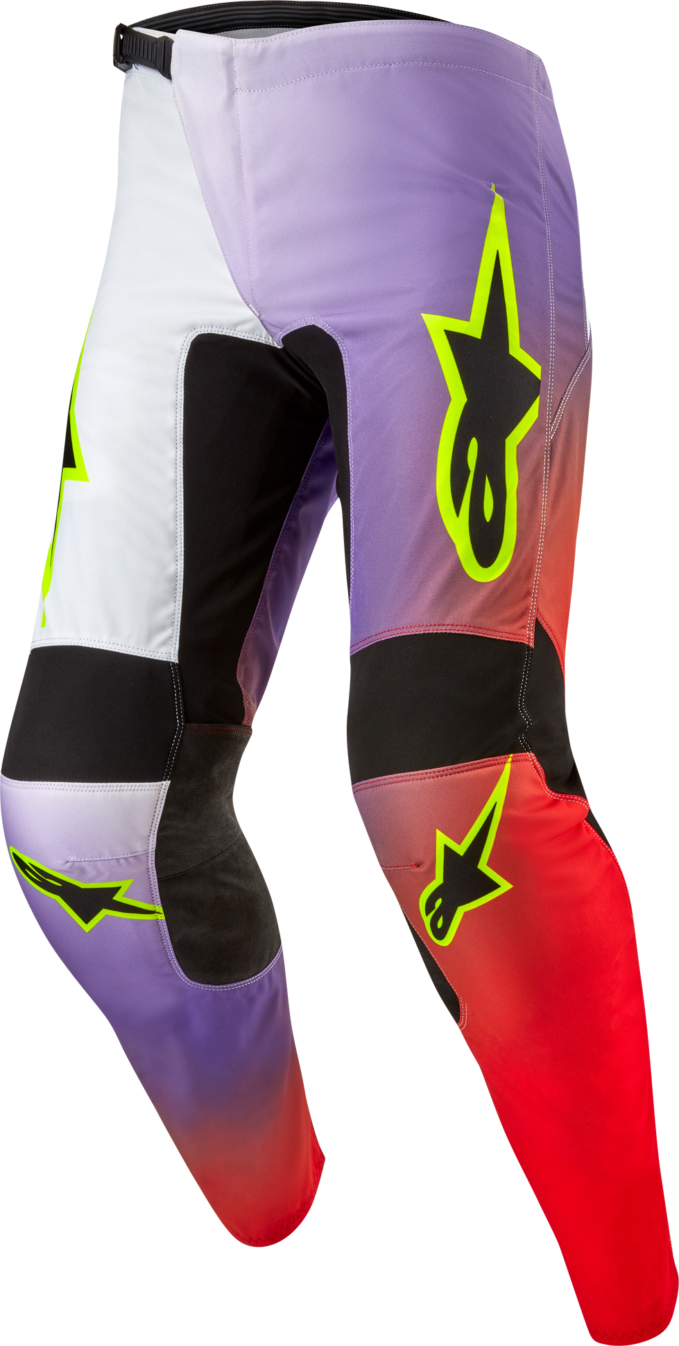 Alpinestars Pantalones de Cross  Fluid Lucent Blanco-Rojo Neón-Amarillo Fluo