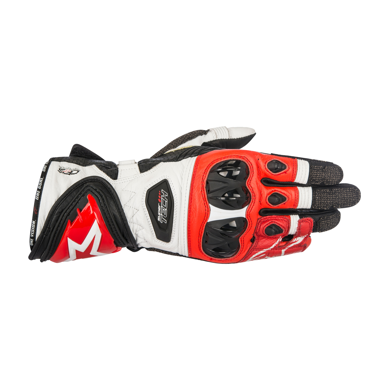 Alpinestars Guantes de Moto  Supertech 2 Negro-Blanco-Rojo