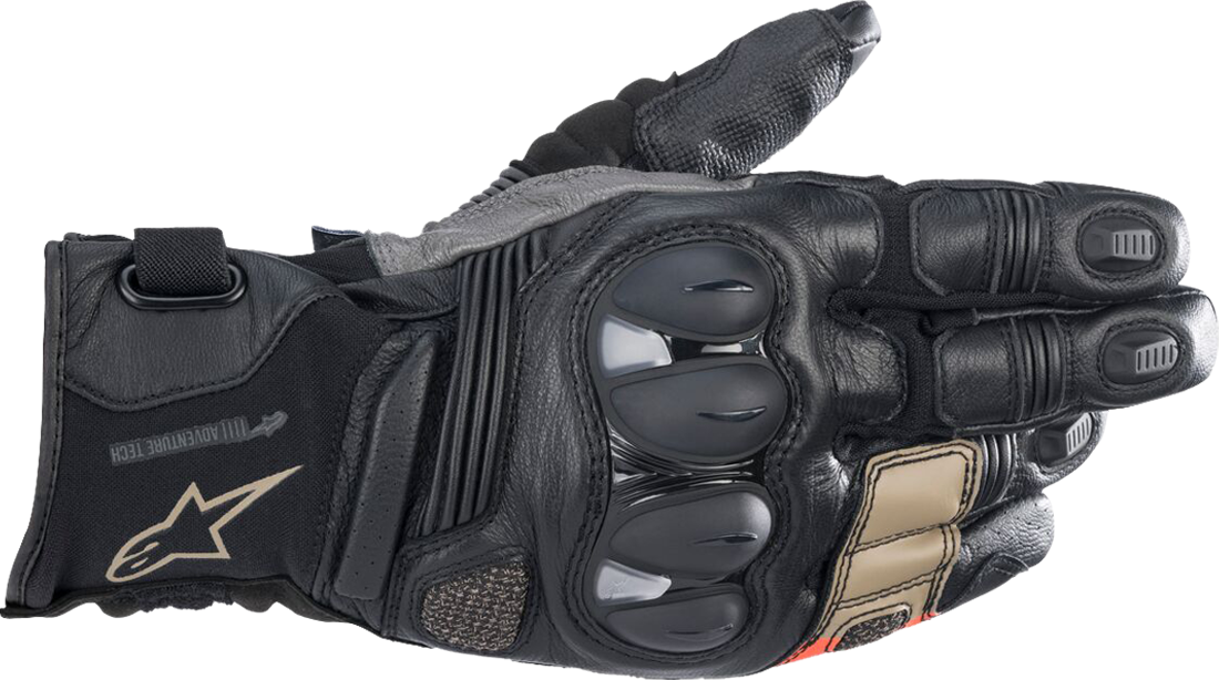 Alpinestars Guantes de Moto  Belize V2 Drystar® Negro-Arena-Rojo Fluo