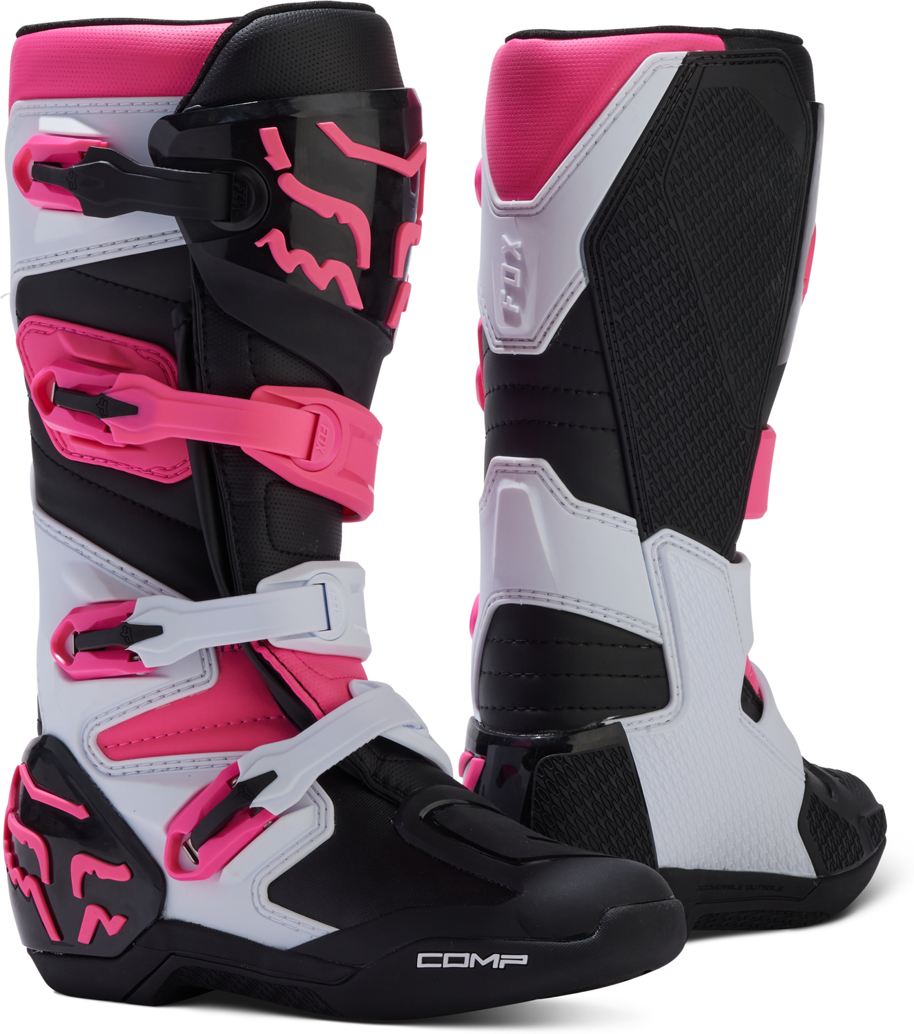 FOX Botas de Cross Mujer  Comp Negro-Rosa