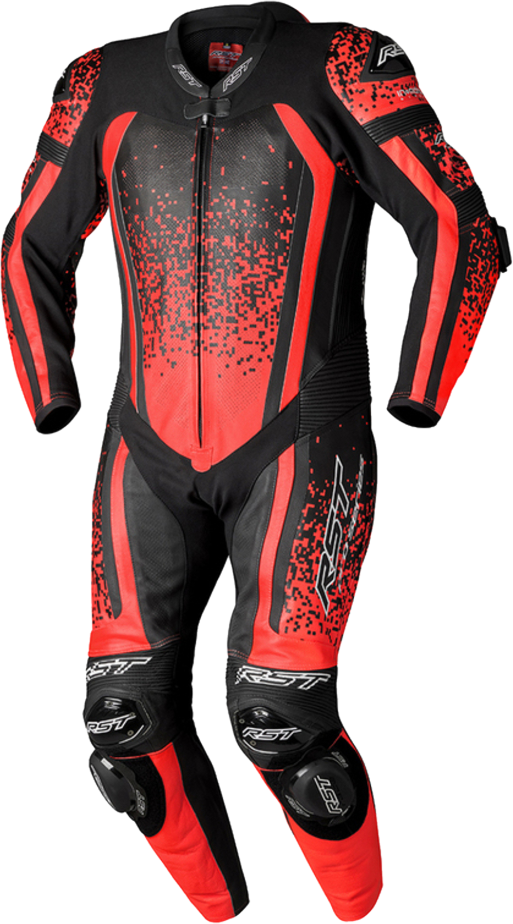 RST Mono de Cuero  Pro Series Evo Airbag Rojo Flúor-Negro-Rojo Flúor