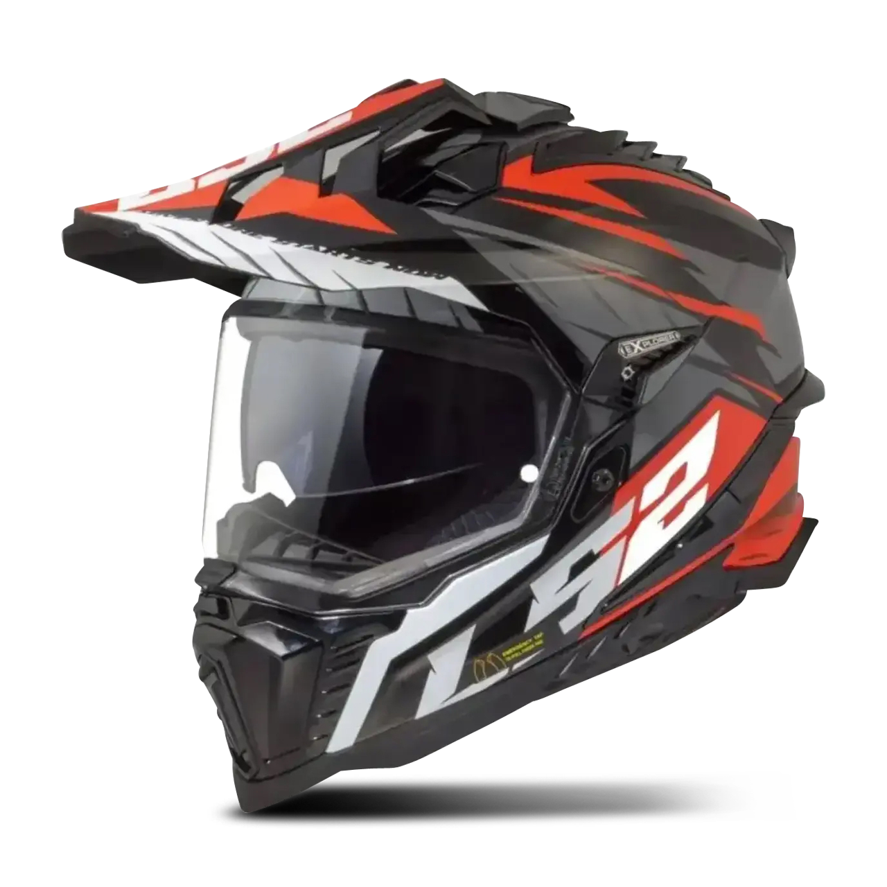 LS2 Casco Adventure  MX701 Explorer Spire Negro-Titanio-Rojo