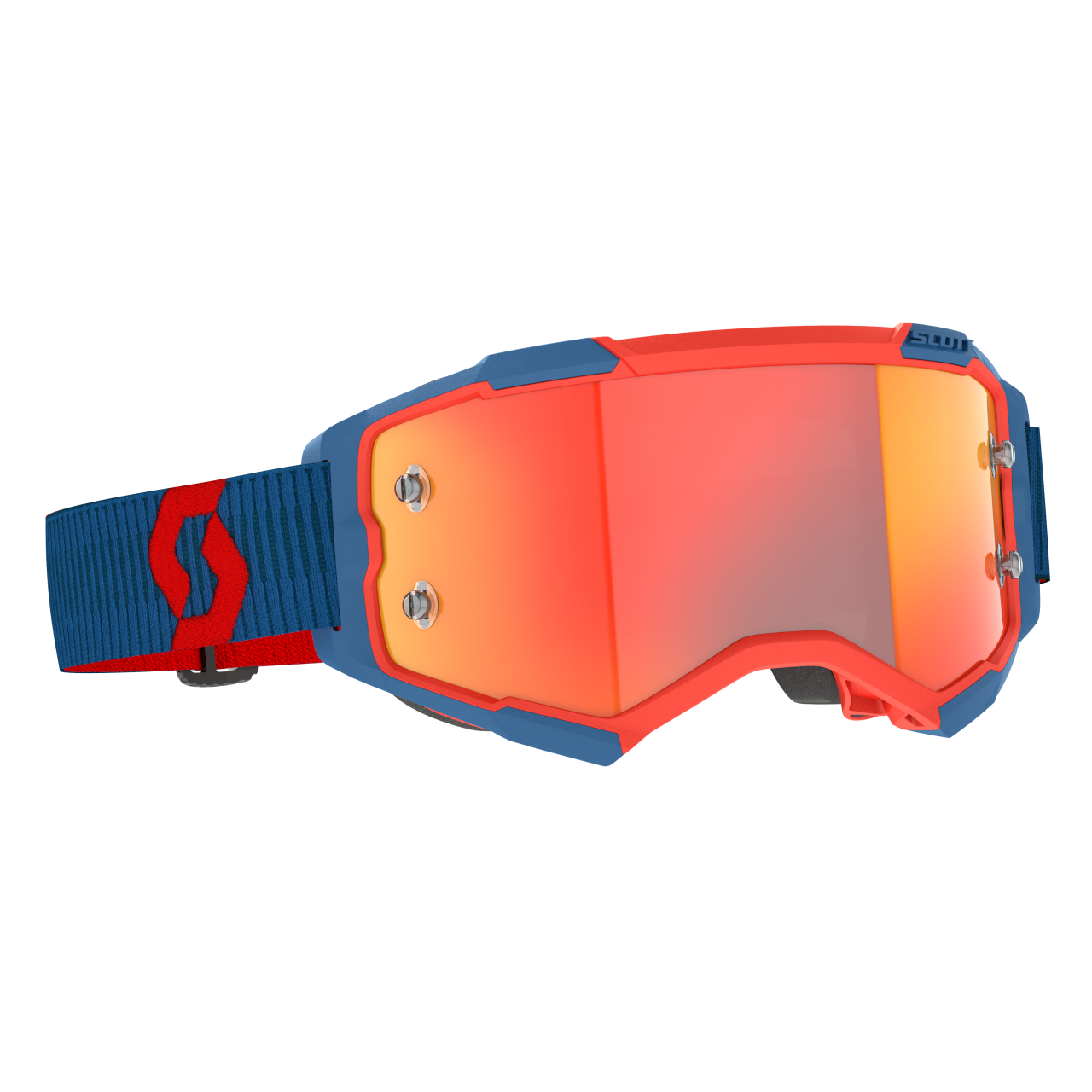 Scott Gafas de Cross  Fury Azul Oscuro-Rojo Neón-Naranja Cromado