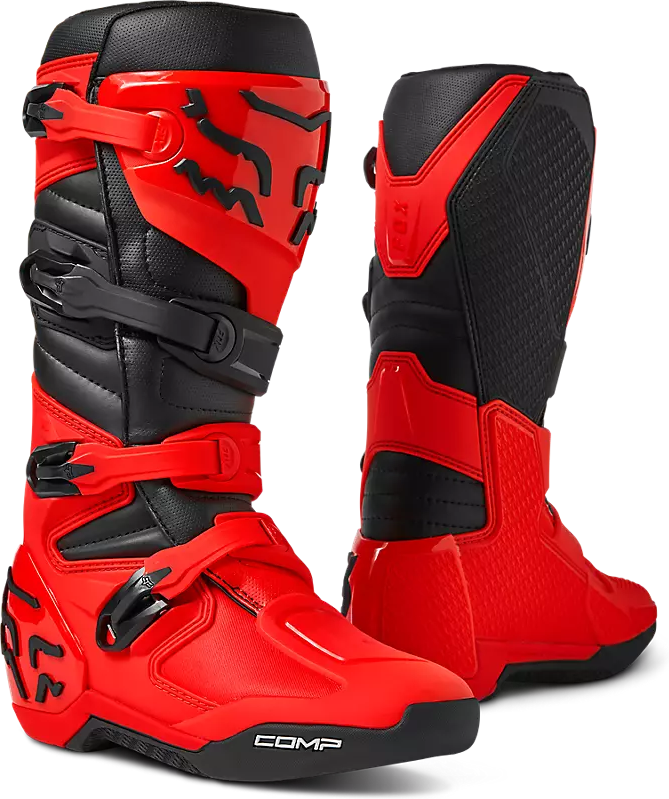 FOX Botas de Cross  Comp Rojo Fluo