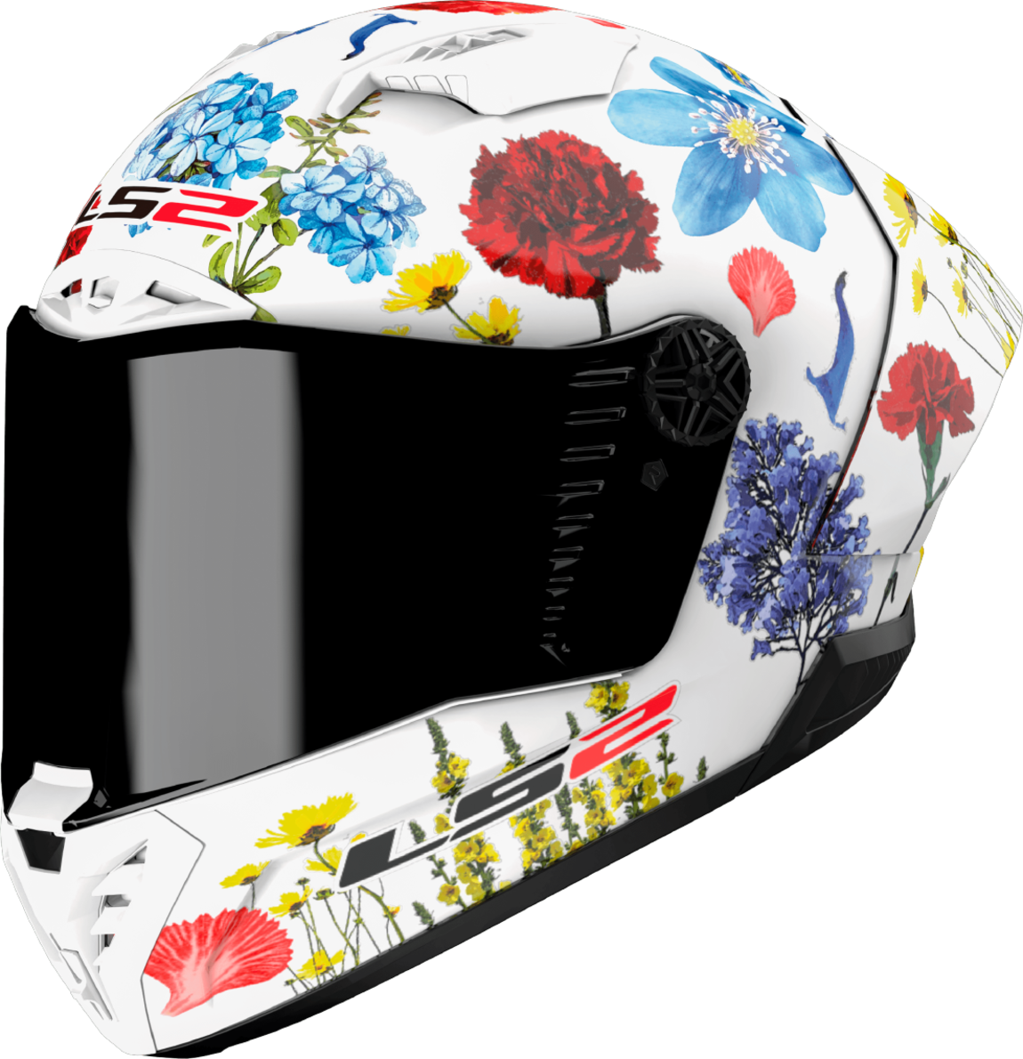 LS2 Casco Integral  FF805 Thunder Carbon GP Aero Flowers Blanco