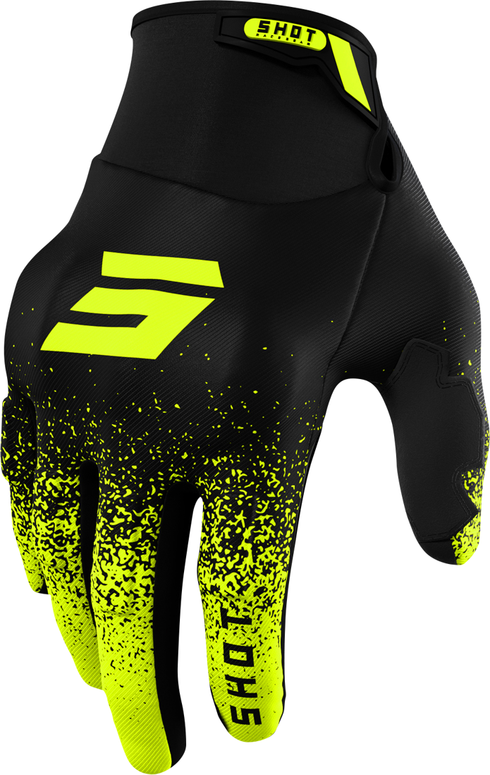 Shot Race Gear Guantes de Cross Shot Drift Edge Amarillo Neón