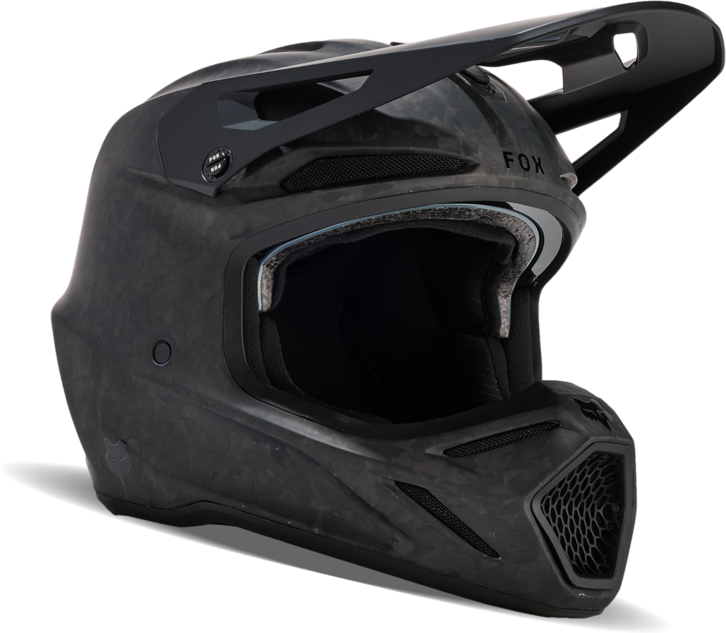 FOX Casco de Cross  V3 RS Carbon Negro Mate