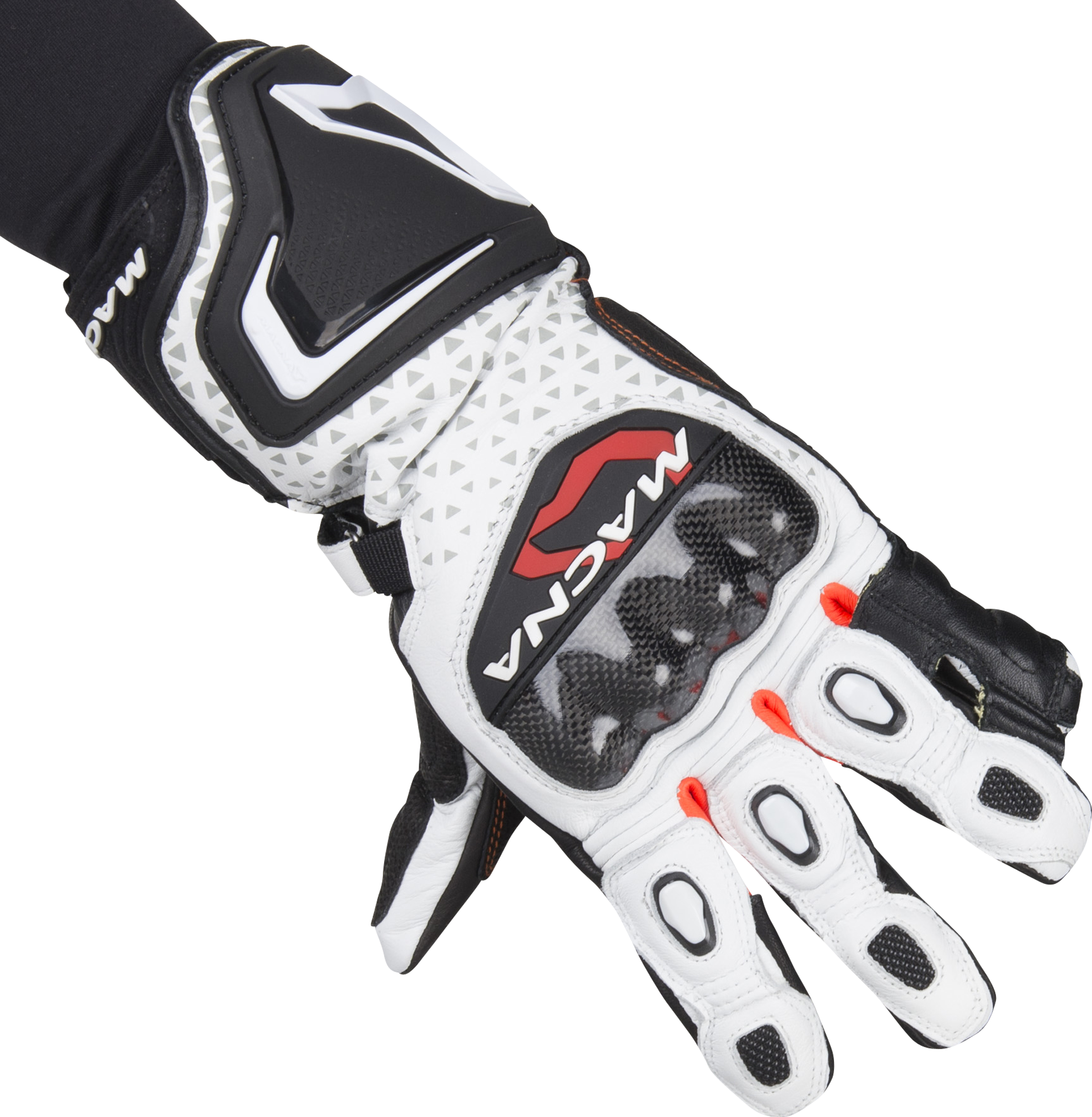 Macna Guantes de Moto  Track R Blanco-Rojo