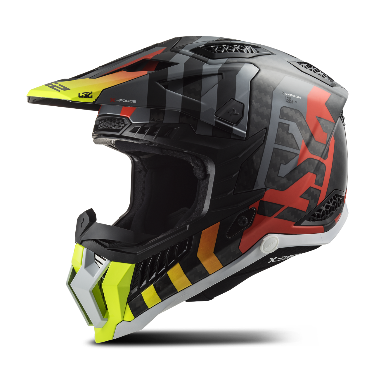 LS2 Casco de Cross  MX703 X-FORCE Barrier HiVis Amarillo-Rojo