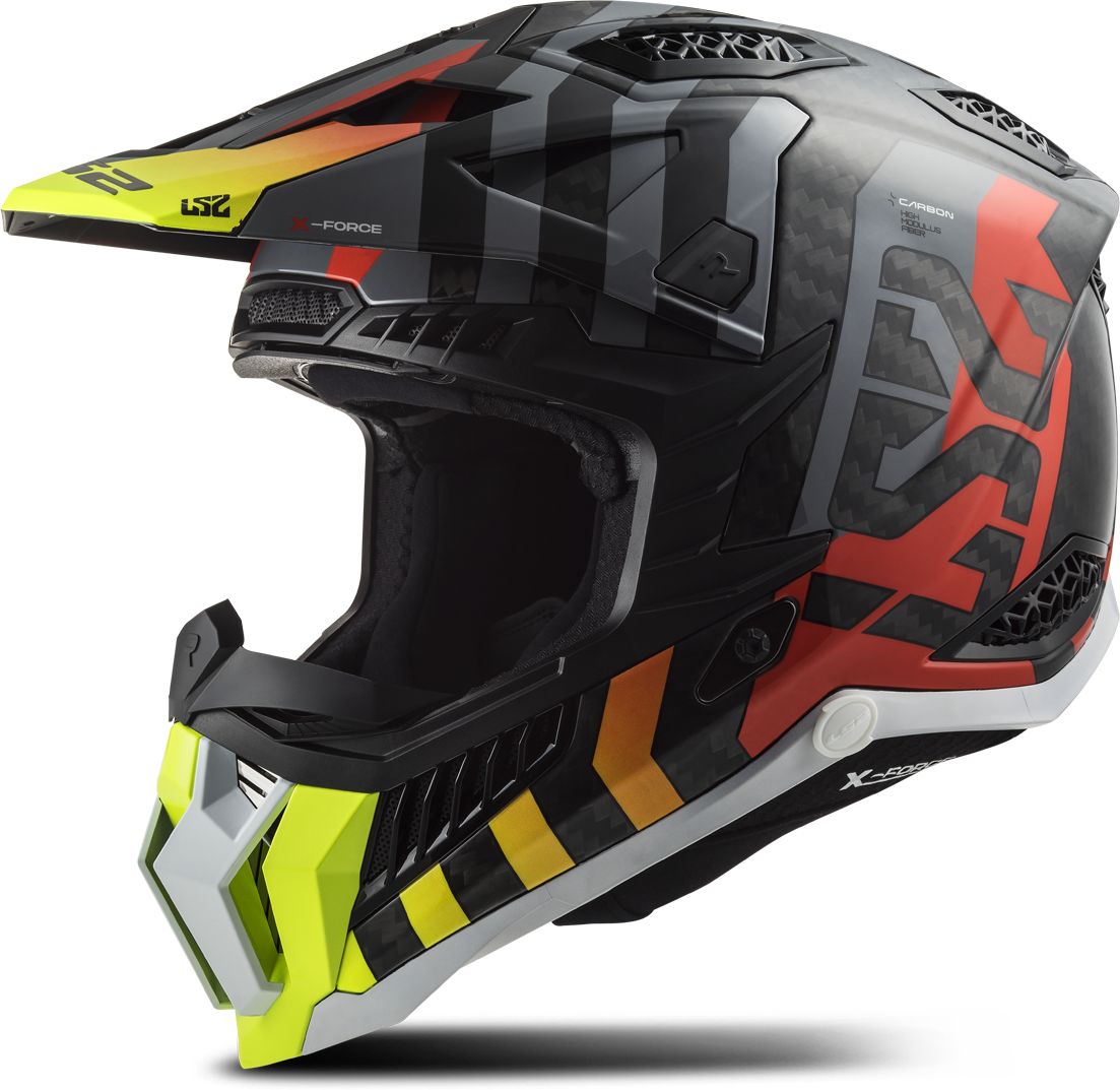 LS2 Casco de Cross  MX703 X-FORCE Barrier HiVis Amarillo-Rojo