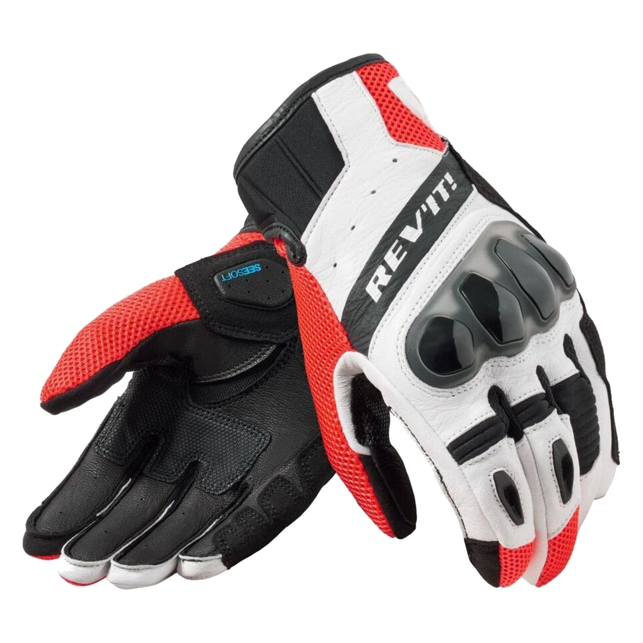 REV'IT! Guantes de Moto Rev´it! Ritmo Negro-Rojo Neón