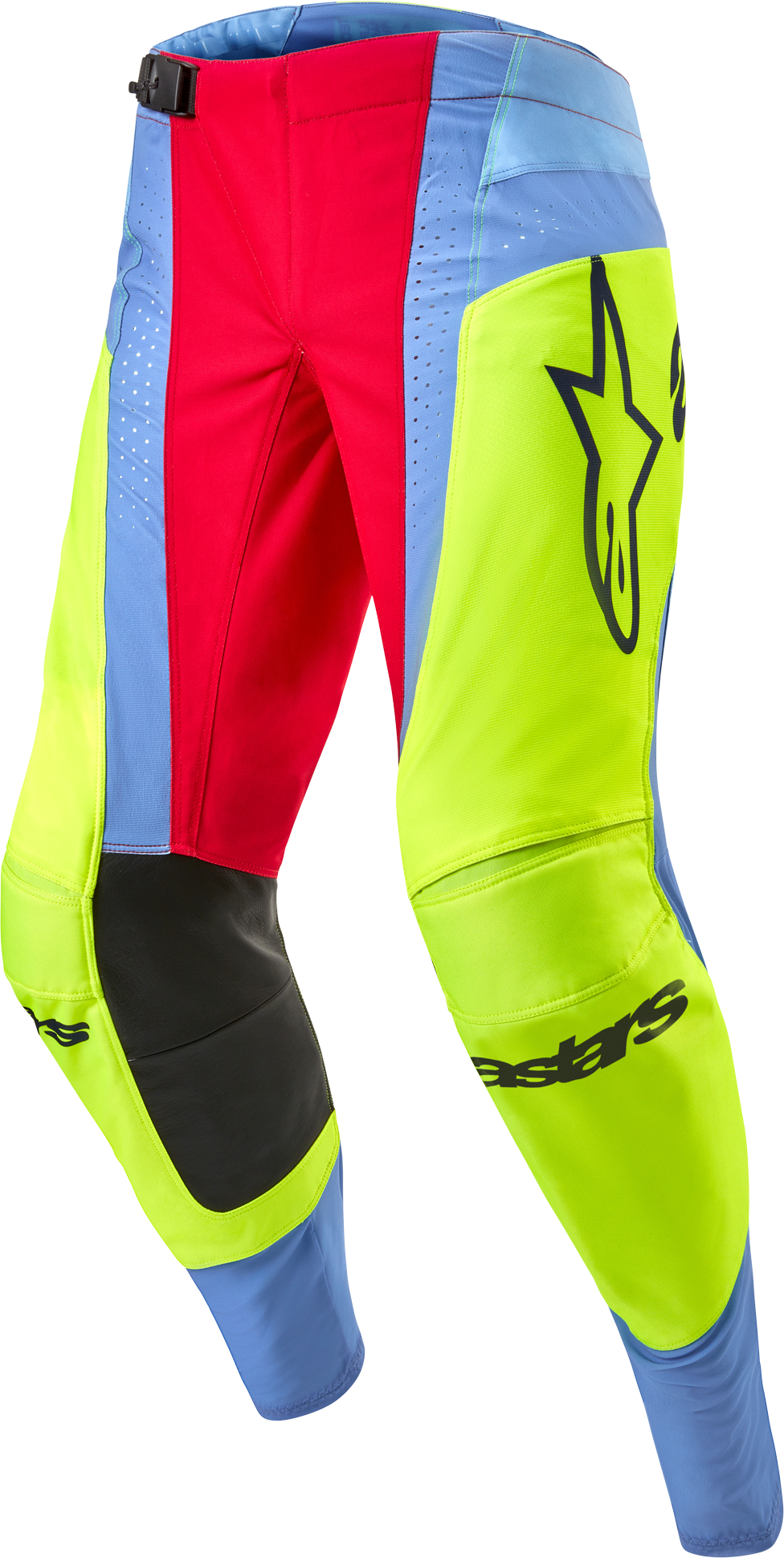 Alpinestars Pantalones de Cross  Techstar Ocuri Azul Claro-Amarillo Fluo-Rojo