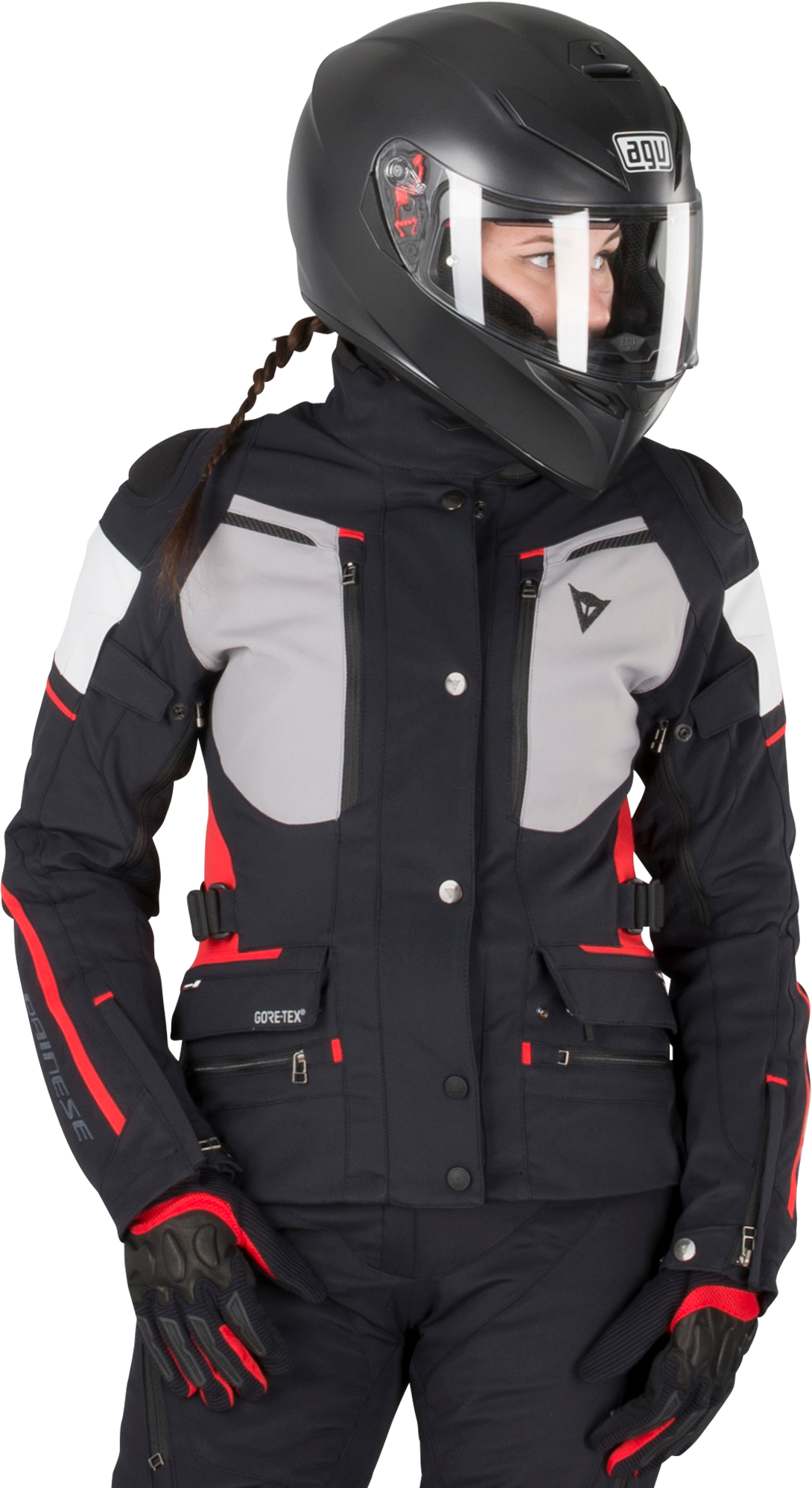 Dainese Chaqueta  Carve Master 2 Gore-Tex® Mujer Negro-Gris-Rojo