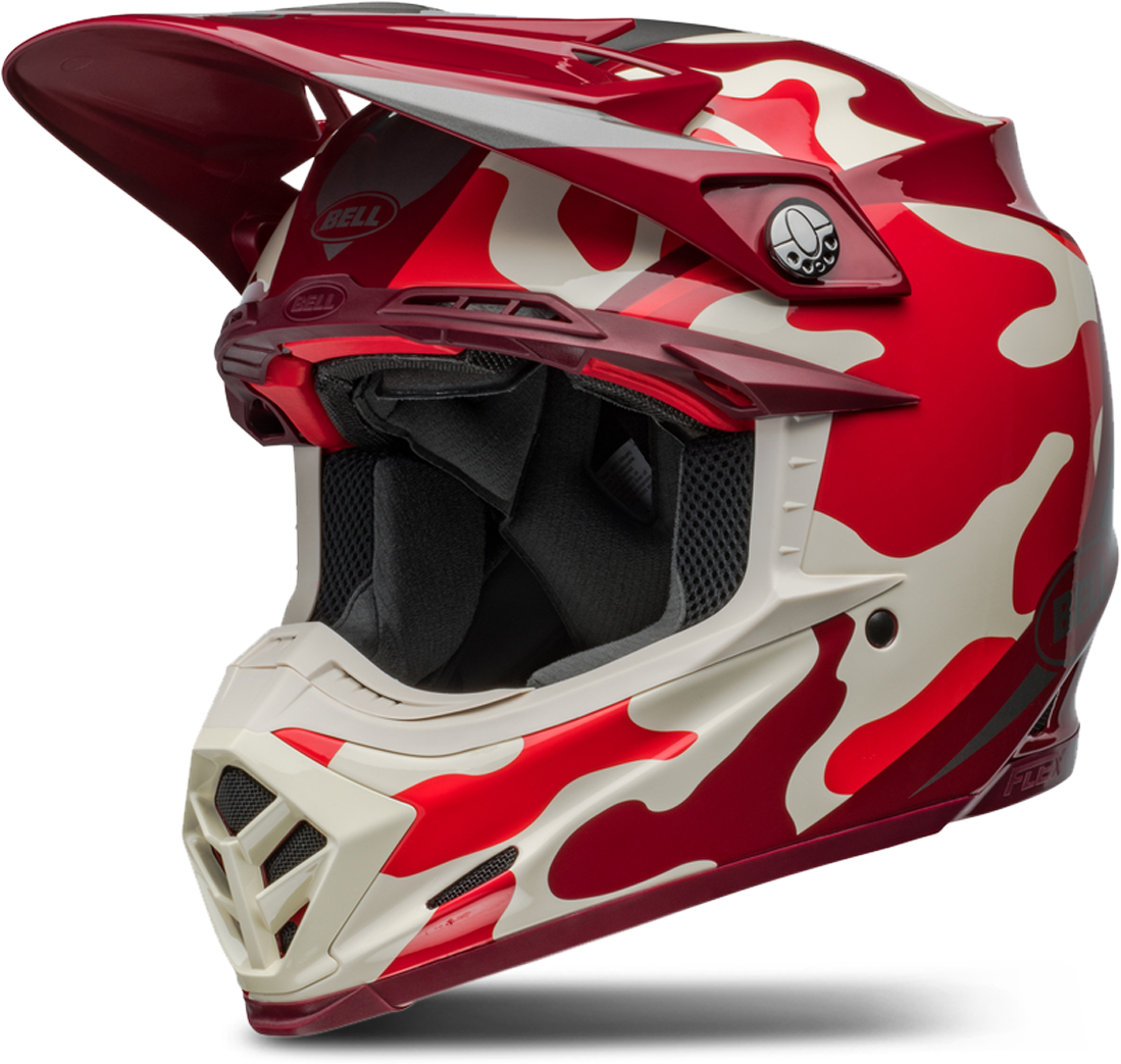 BELL Casco de Cross  Ps Moto-9S Flex Rojo-Plateado