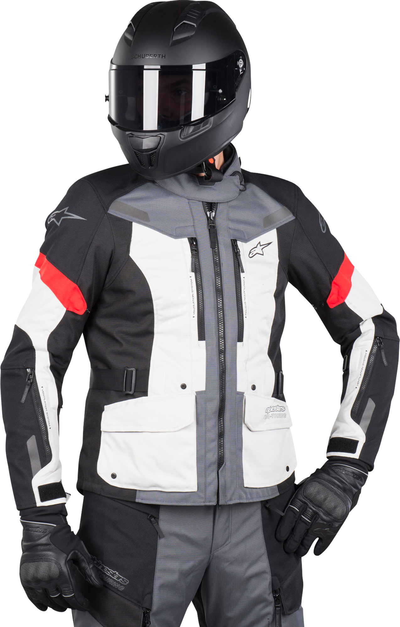 Alpinestars Chaqueta de Moto  Stella Valparaiso V3 Drystar Gris-Rojo