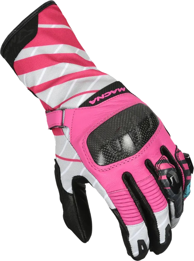 Macna Guantes de Moto Mujer  Krown Rosa-Gris Claro-Negro