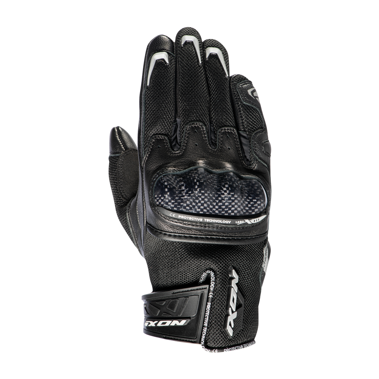 Ixon Guantes de Moto para Mujer  RS Rise Air Negro-Plateado