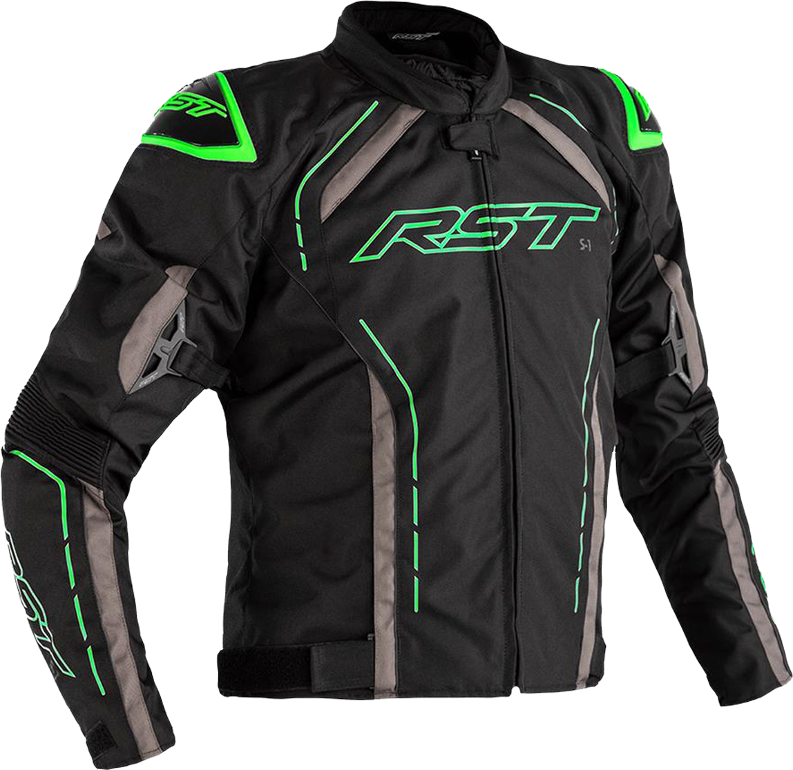 RST Chaqueta de Moto  S-1 Negro-Gris-Verde