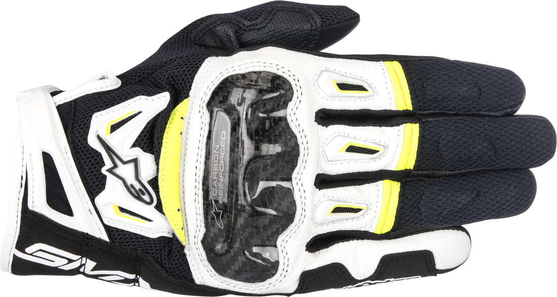 Alpinestars Guantes de Moto  SMX-2 Air Carbon Negro-Blanco-Amarillo