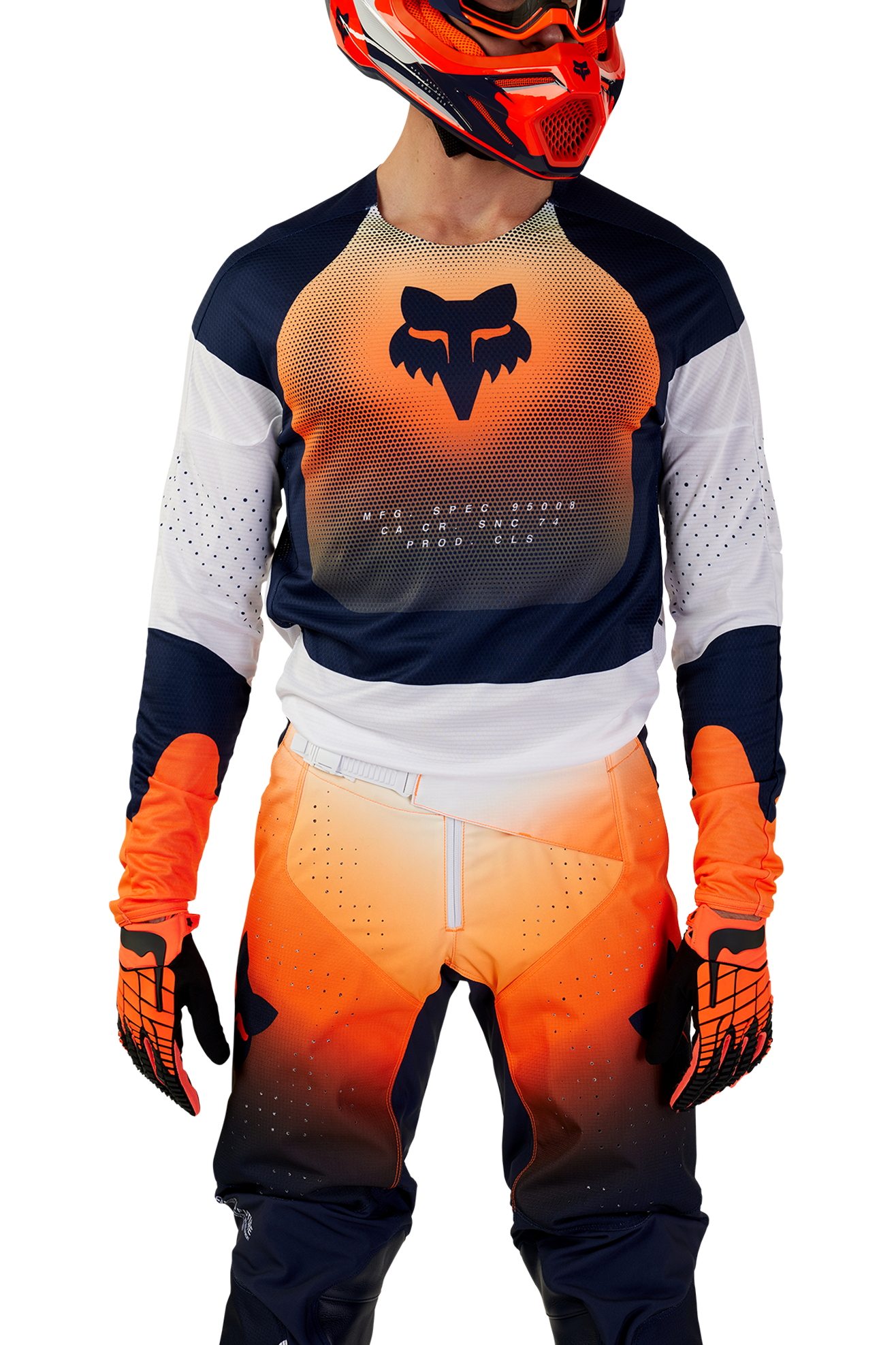 FOX Camiseta de Cross  360 Revise Azul Marino-Naranja