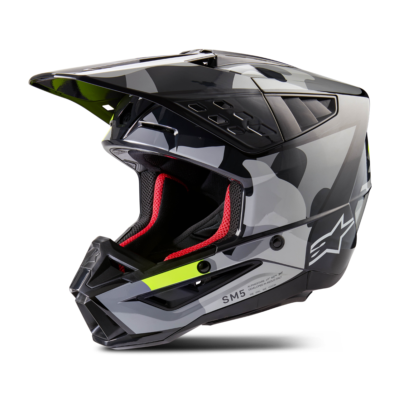 Alpinestars Casco de Cross  SM5 Rover 2 Gris-Amarillo