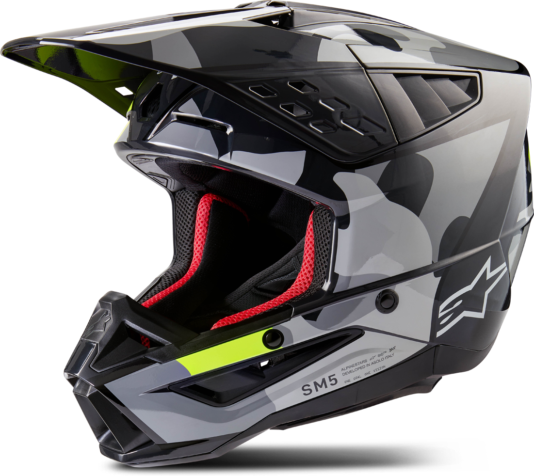 Alpinestars Casco de Cross  SM5 Rover 2 Gris-Amarillo