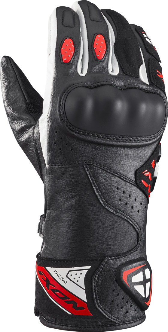 Ixon Guantes de Moto  Thund Negro-Rojo-Blanco