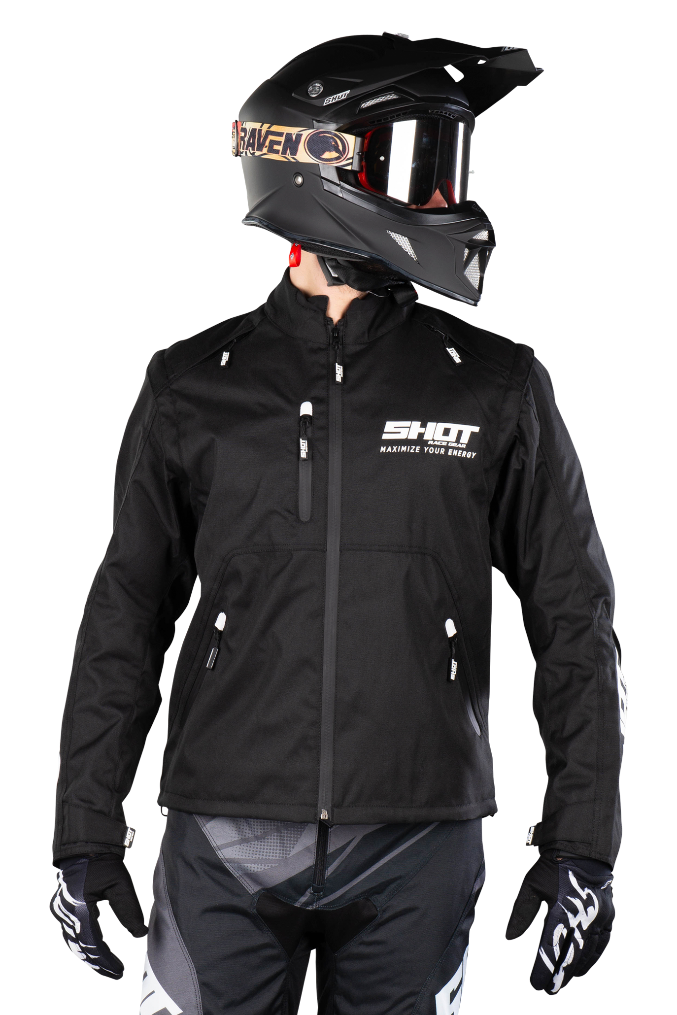 Shot Race Gear Chaqueta de Enduro Shot Contact Negro-Blanco