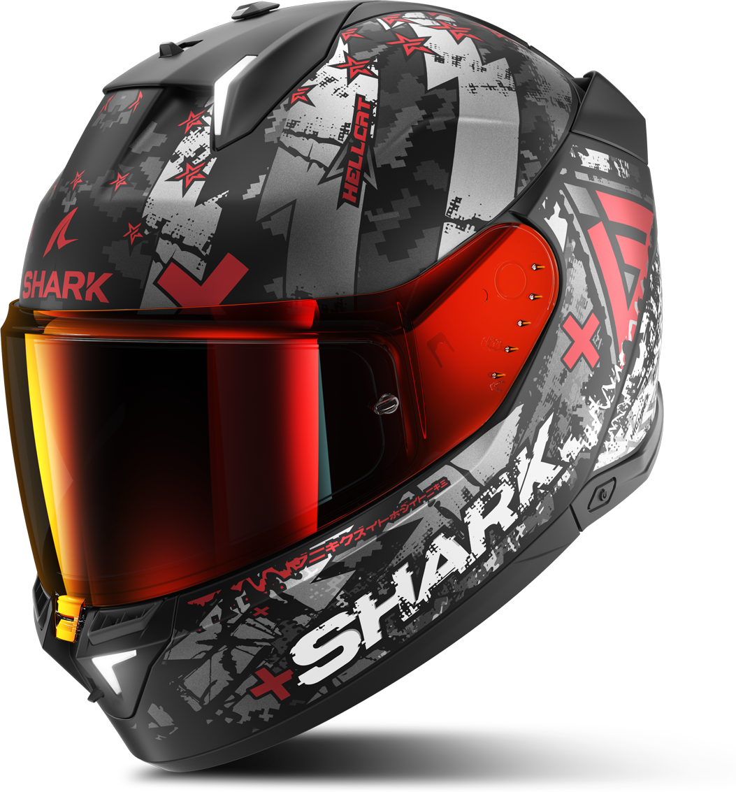 Shark Casco Integral  Skwal i3 Hellcat Mat Negro Cromado-Rojo