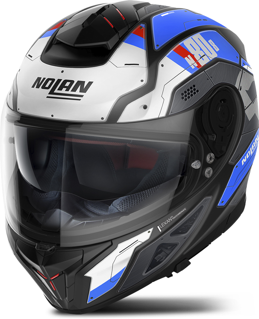 Nolan Casco Integral  N80-8 Starscream N-COM Negro-Blanco-Azul