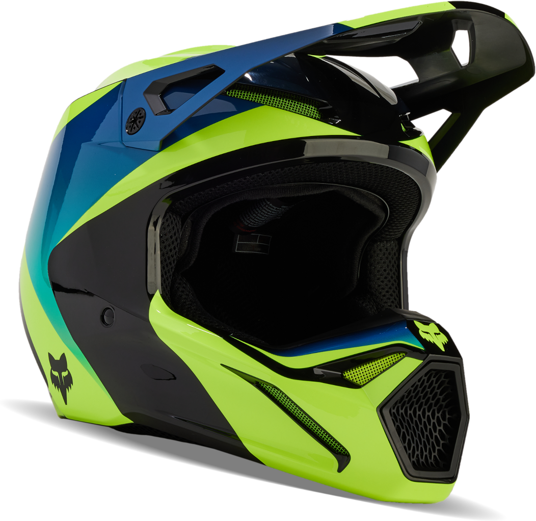 FOX Casco de Cross Niño  V1 Streak Negro-Amarillo