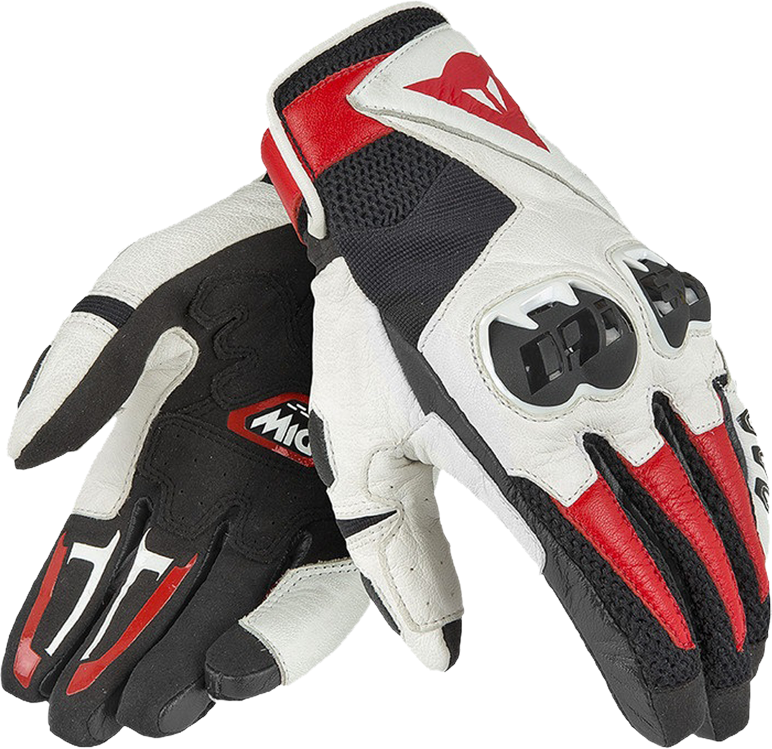 Dainese Guantes de Moto  MIG C2 Negro-Blanco- Rojo Lava