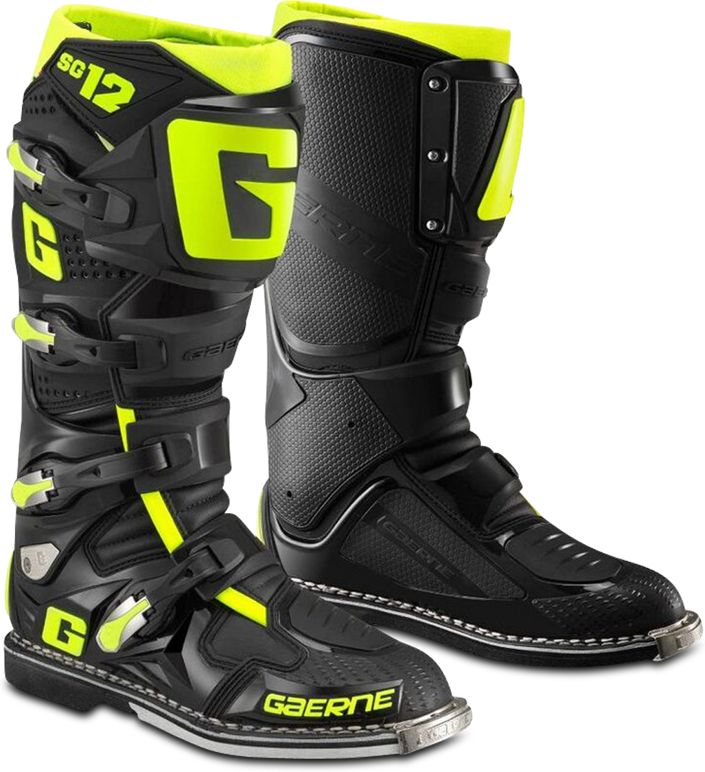 Gaerne Botas de Cross  SG-12 Negro-Amarillo Neón