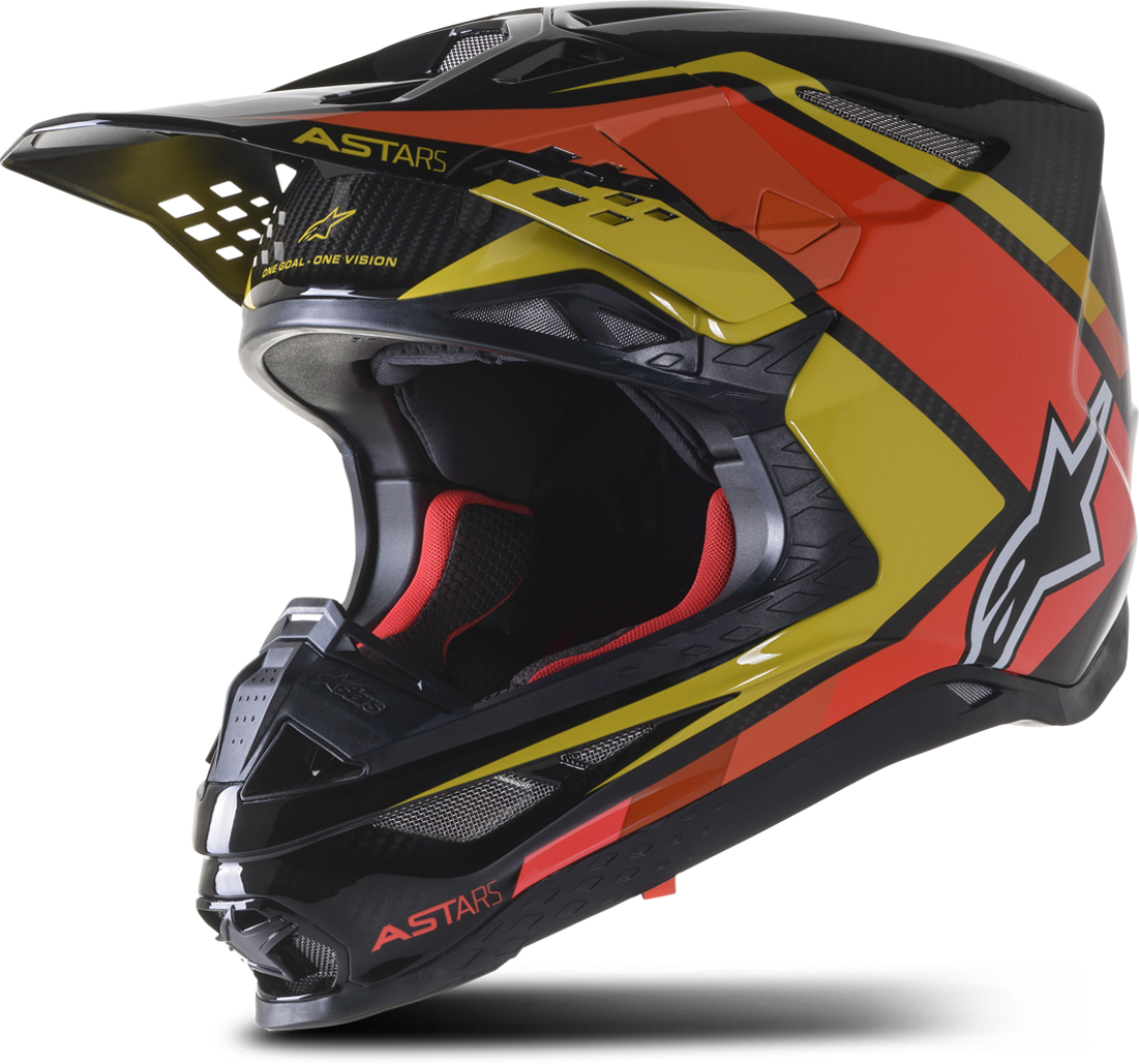 Alpinestars Casco de Cross  Supertech S-M10 Mips® Carbon Meta2 Negro-Amarillo-Naranja