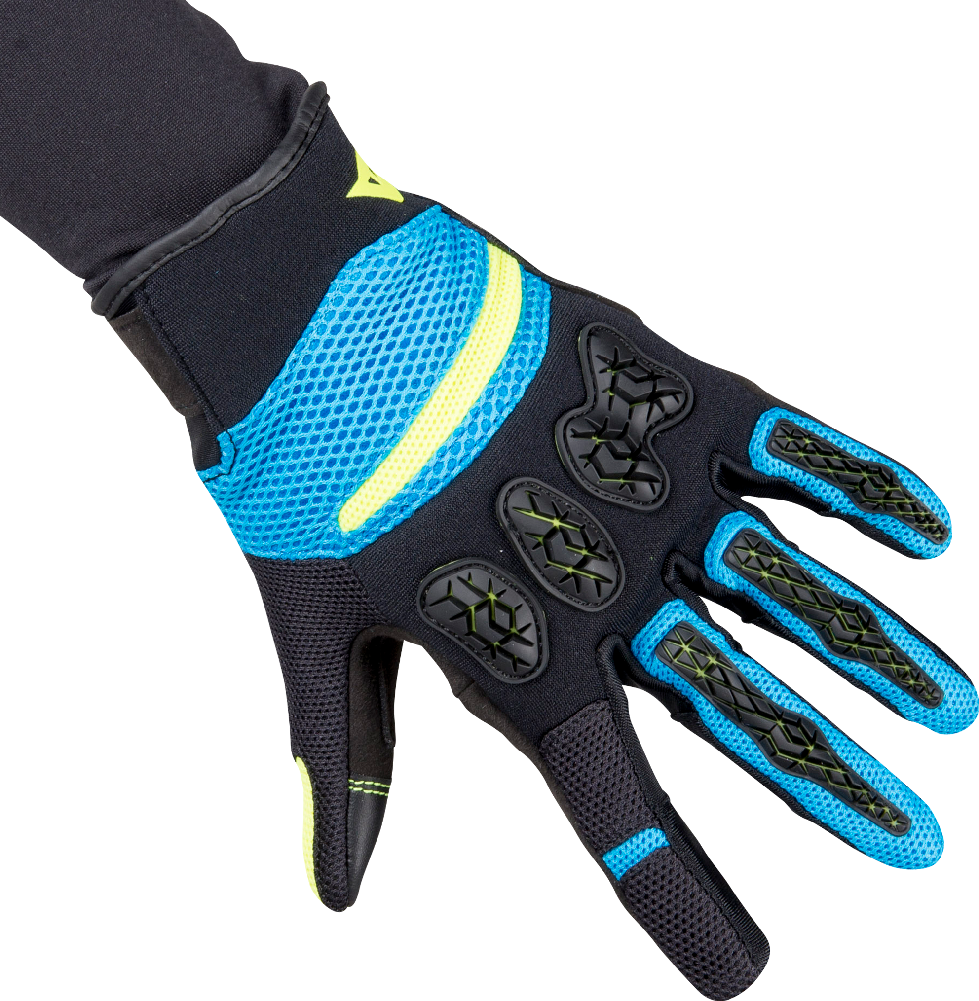 Dainese Guantes de Moto  Aerox Negro-Azul-Amarillo Fluo