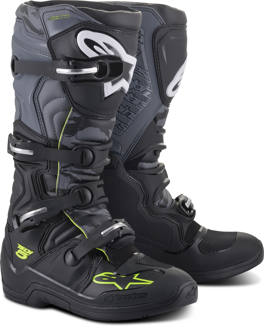 Alpinestars Botas de Cross  Tech 5 Negro-Gris-Amarillo