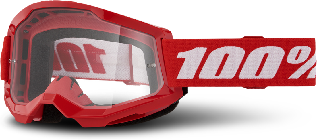 100% Gafas de Cross  Strata 2 Rojo-Transparente