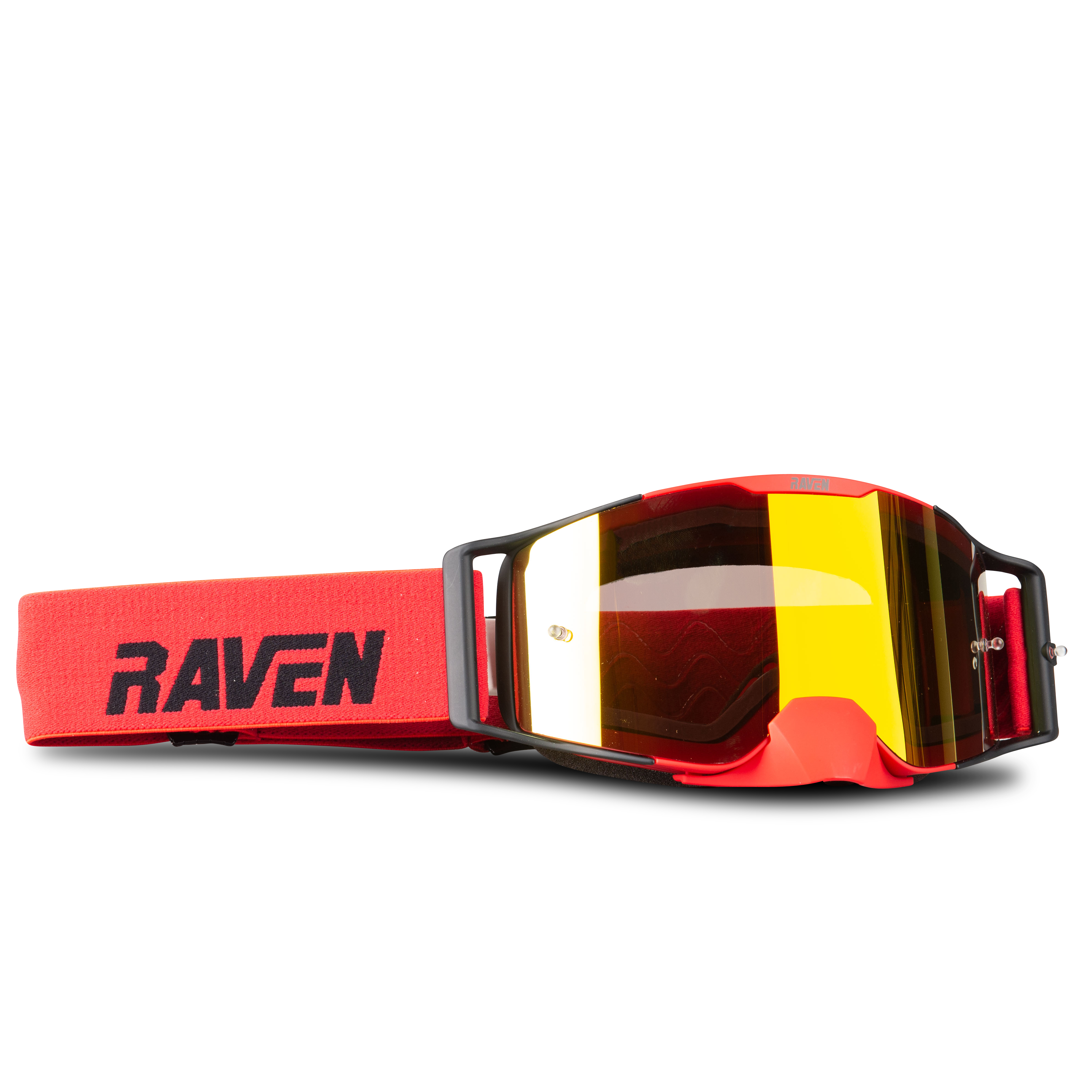 Raven Gafas de Cross  Halcon Rose Cobre + Lente Transparente Negro-Rojo