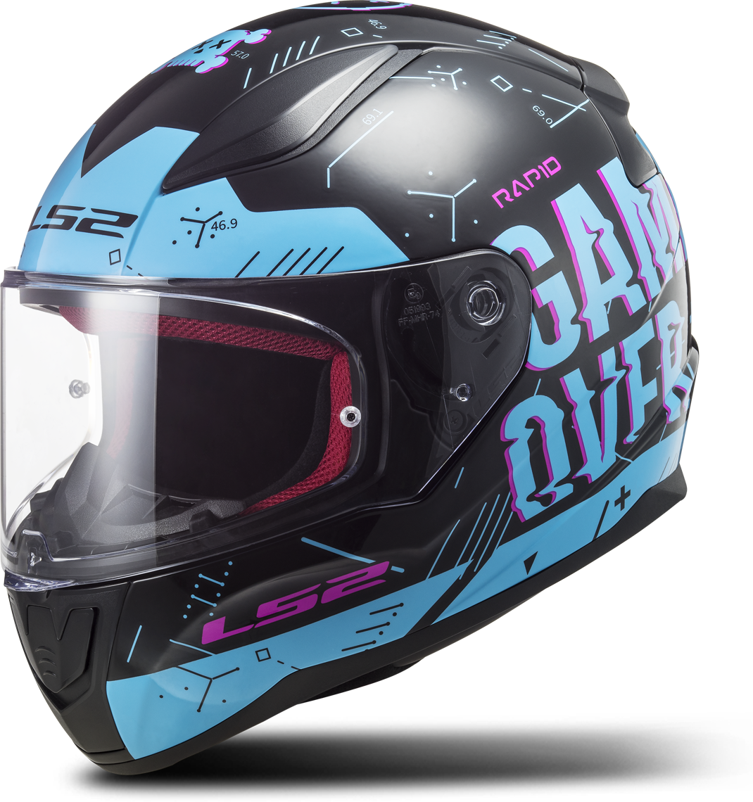 LS2 Casco Integral  FF353 RAPID Player Negro-Azul Cielo