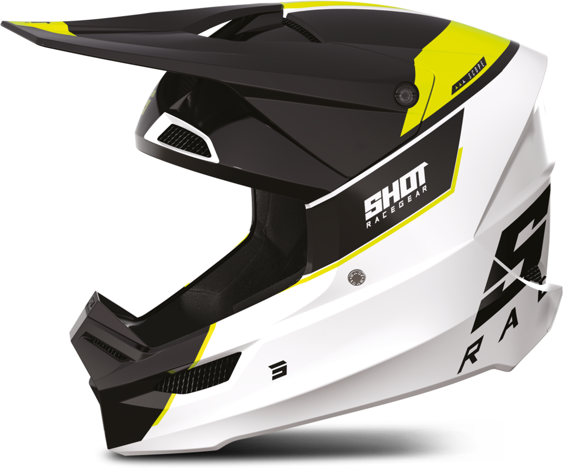 Shot Race Gear Casco de Cross Shot Furious Scope Amarillo Neón Brillante