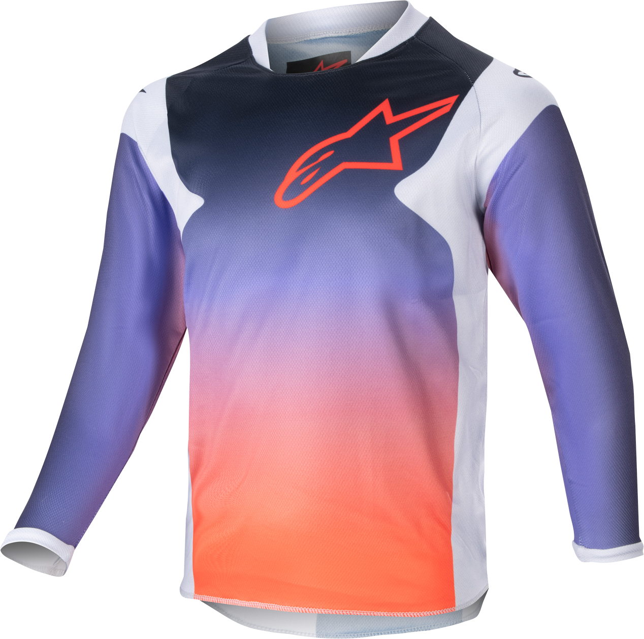 Alpinestars Camiseta de Cross Niño  Racer Hoen Gris Claro-Naranja-Negro