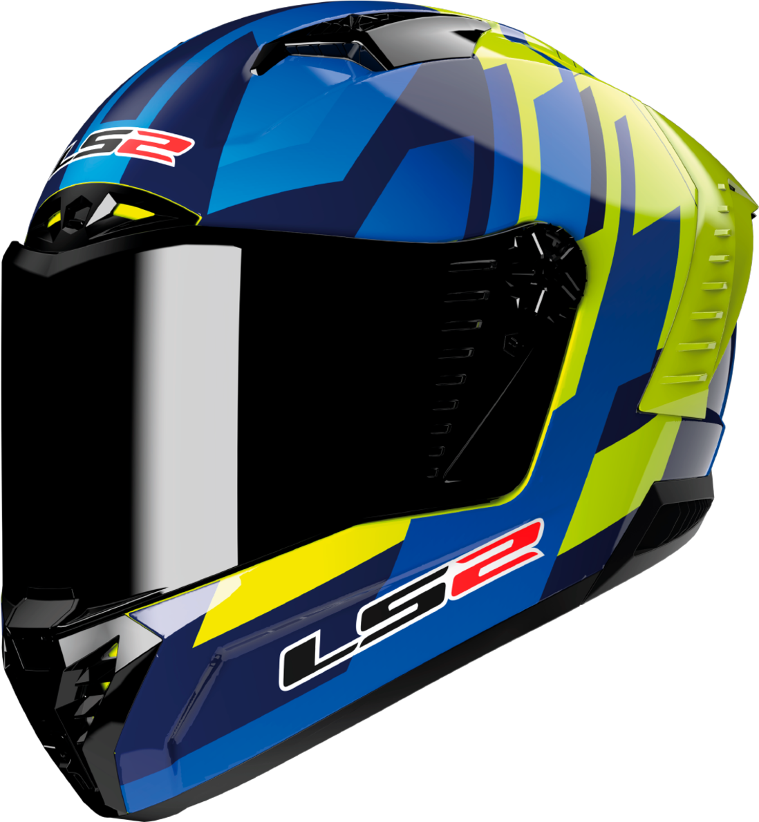 LS2 Casco Integral  FF805 Thunder Carbon Azul Gas-Amarillo HiVis