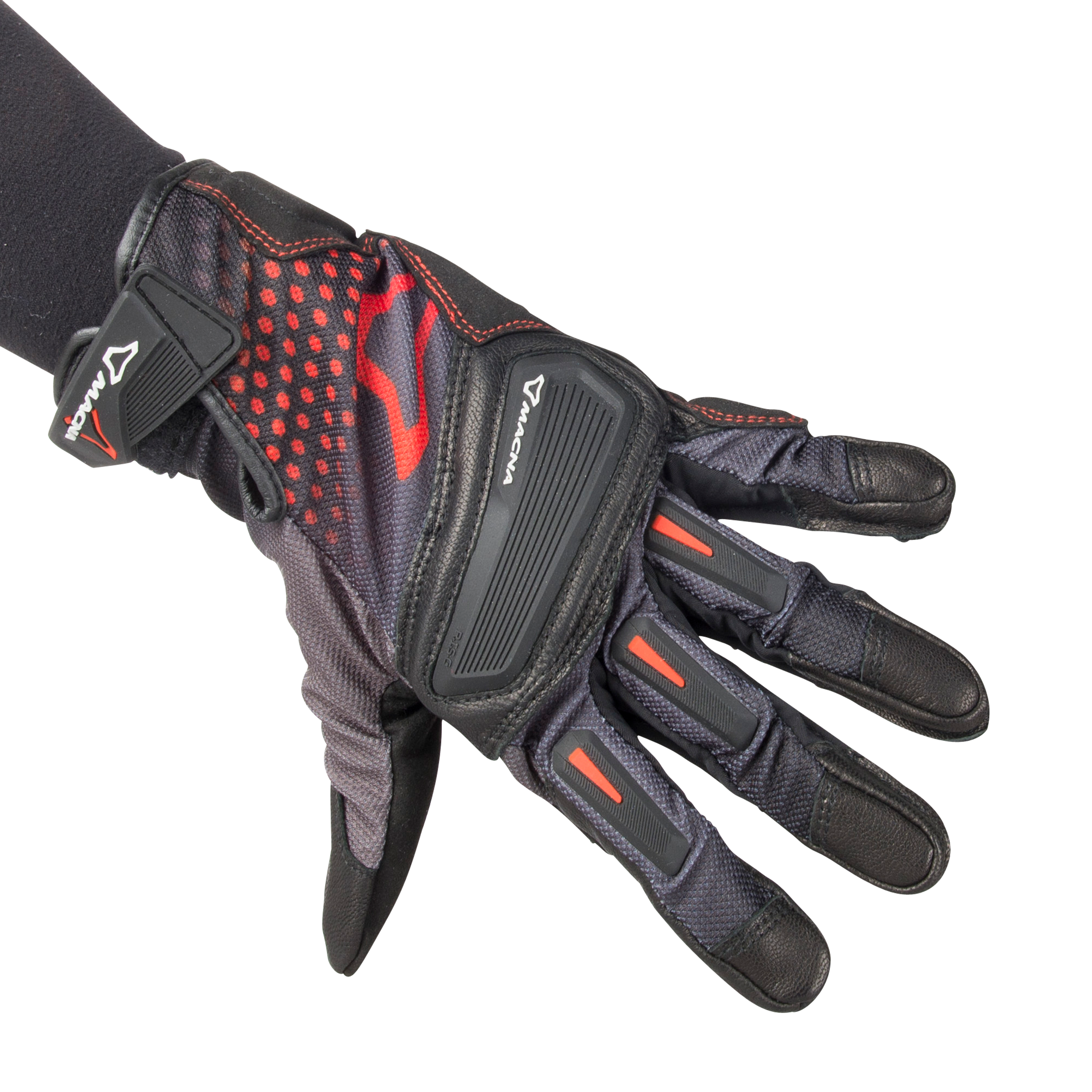 Macna Guantes de Moto  Jugo Negro-Gris-Rojo