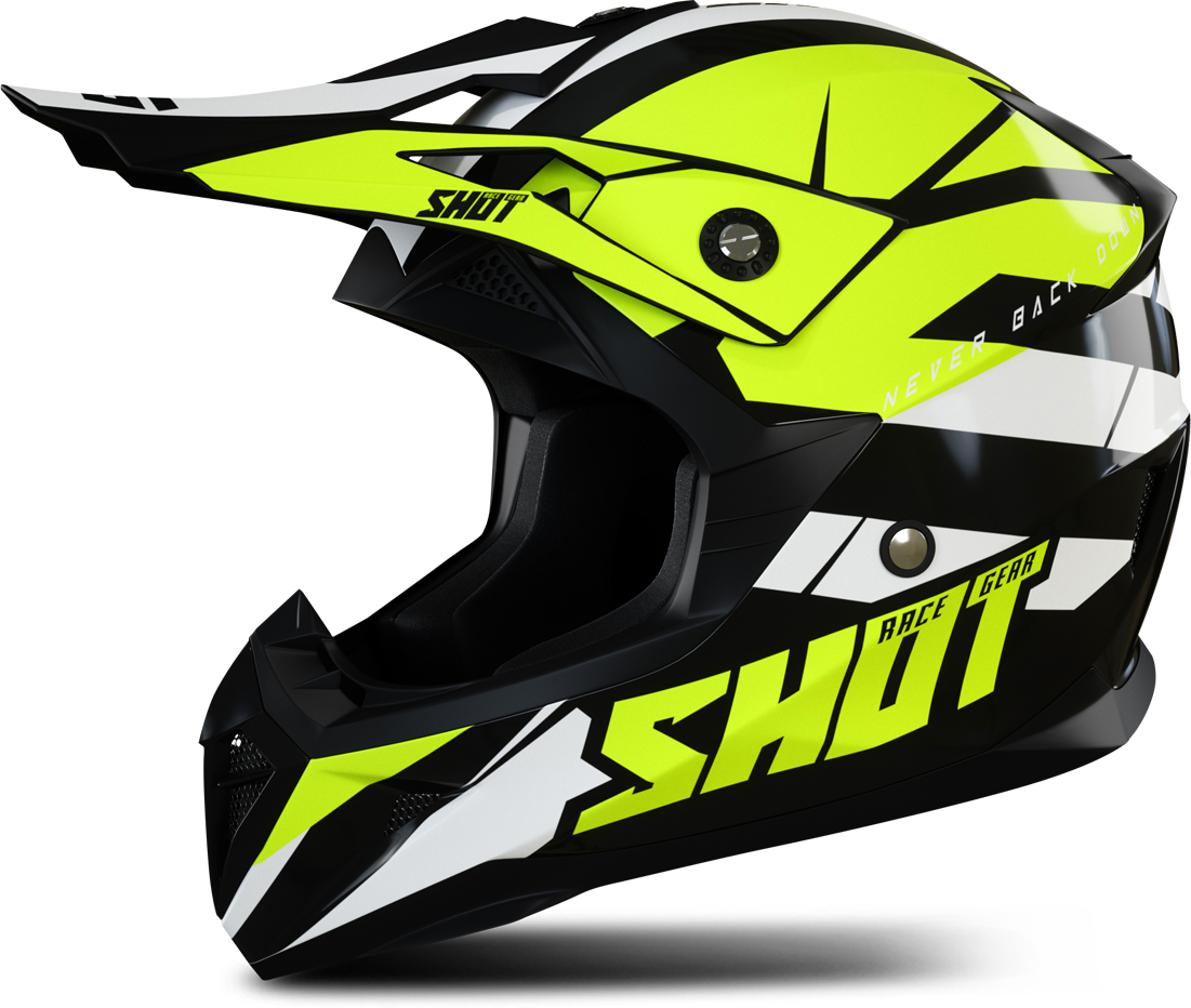 Shot Race Gear Casco de Cross Shot Pulse Revenge Negro-Neón-Amarillo