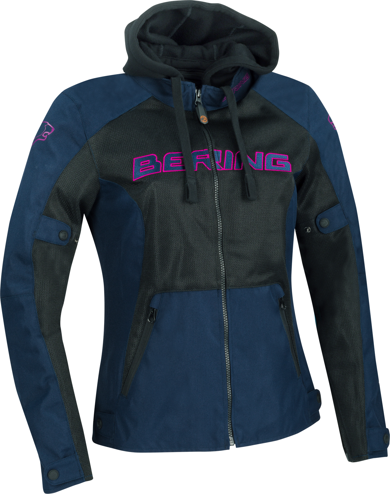 Bering Chaqueta con capucha de Moto  Spirit Mujer Negro-Azul