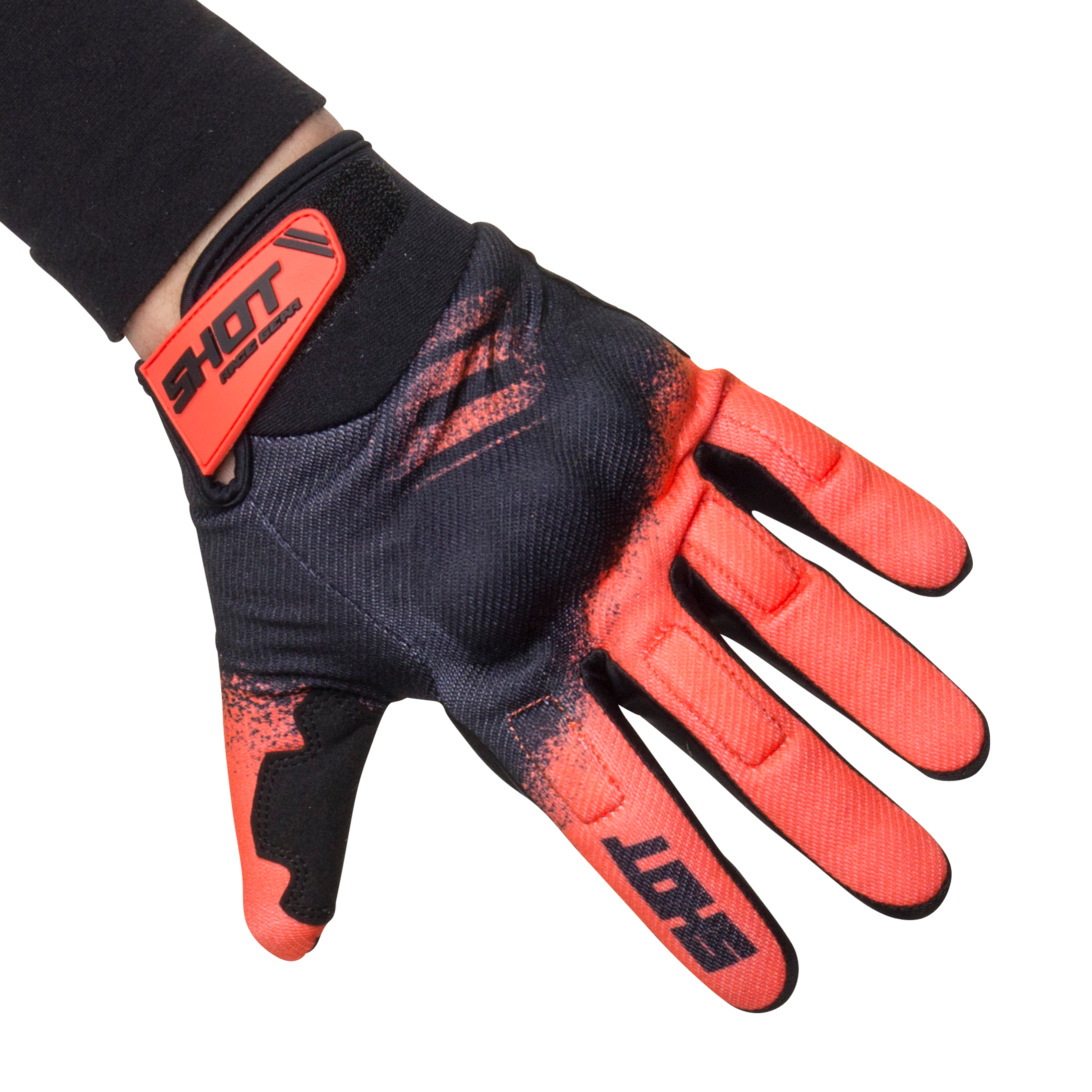 Shot Race Gear Guantes de Cross Shot Drift Smoke Naranja Neón