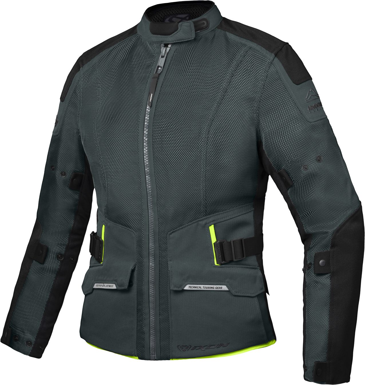 Ixon Chaqueta de Moto Mujer  M-NJORD Tactic Verde-Negro-Amarillo