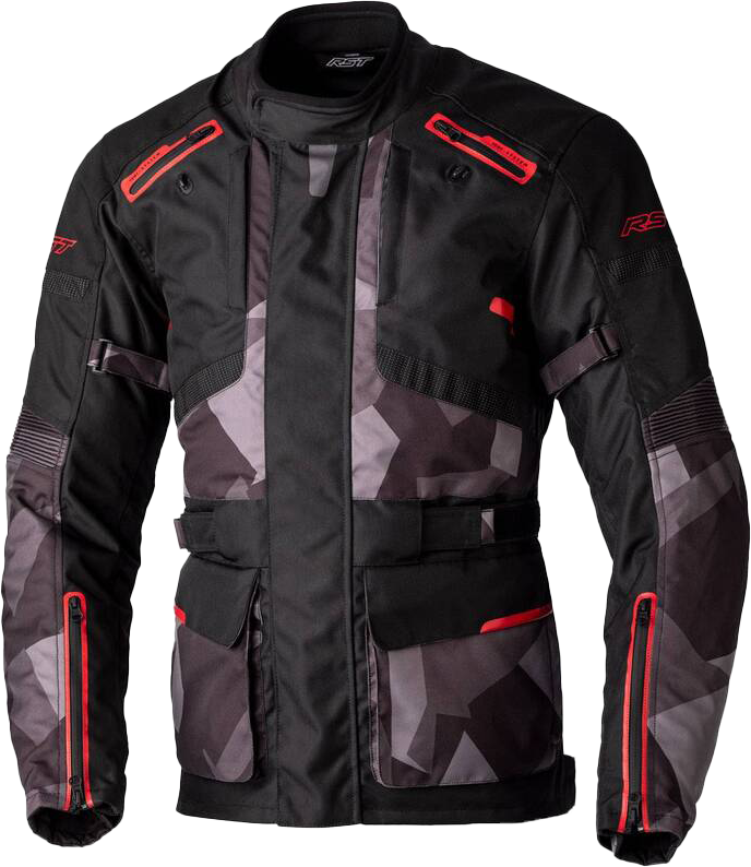 RST Chaqueta de Moto  Endurance Negro-Camuflaje-Rojo